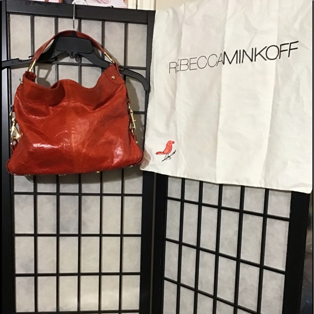 Rebecca Minkoff Bold Reddish Orange Mini Nikki